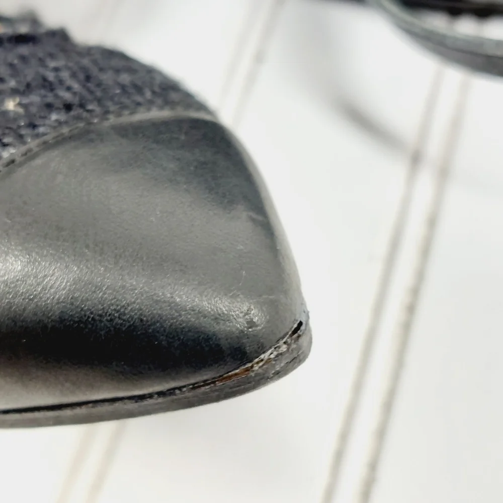 Isabel Marant Black Leather Ankle Wide Buckle Strap Pointy Toe High Heels D756 - Picture 12 of 13